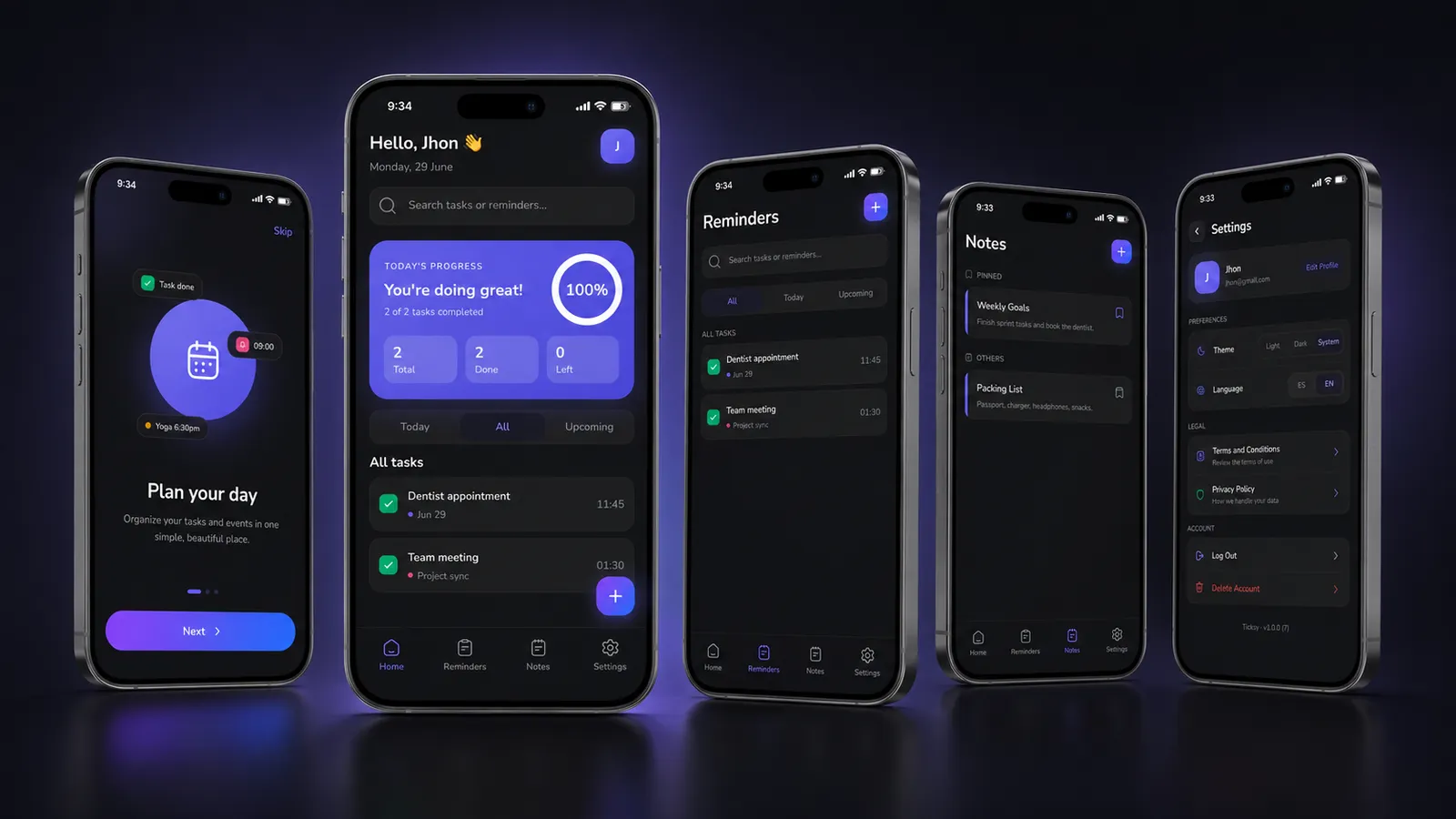 Ticksy — Planificador diario